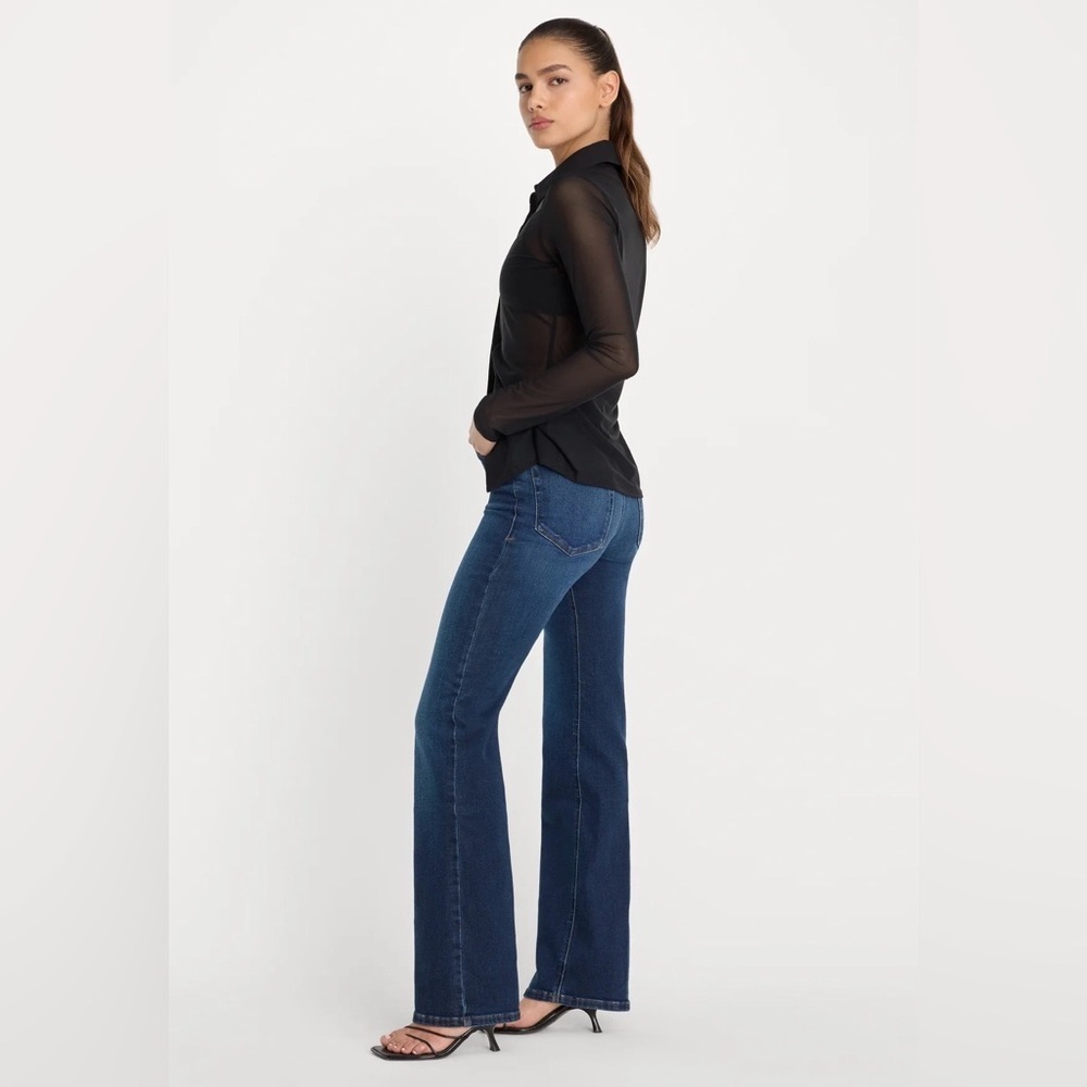 GOOD AMERICAN | STRAIGHT LEG JEANS TRUE RELAXED SOFT DARK BLUE WASH SIZE 14/32 - Picture 2 of 8